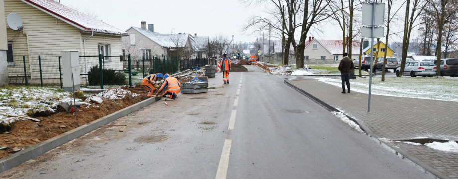 Remontuojama Mokyklos gatvės atkarpa Šalčininkuose