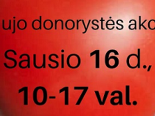 Kvietimas dalyvauti kraujo donorystės akcijoje