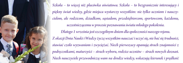 Życzenia mera rejonu z okazji rozpoczęcia nowego roku szkolnego